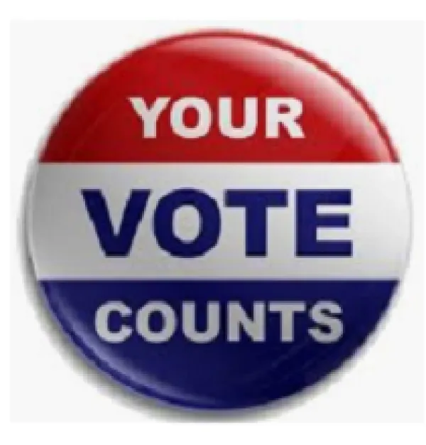 Button that says Your Vote Counts