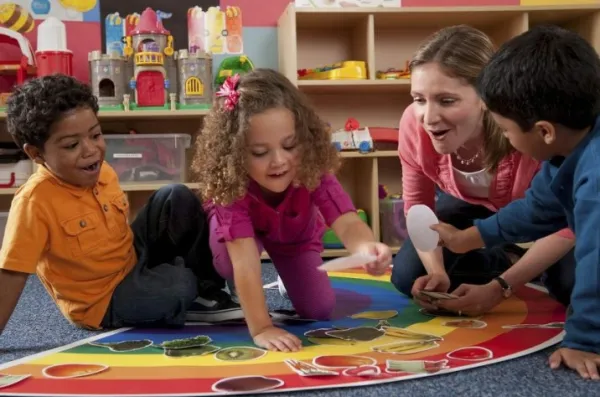Kids playing at childcare center