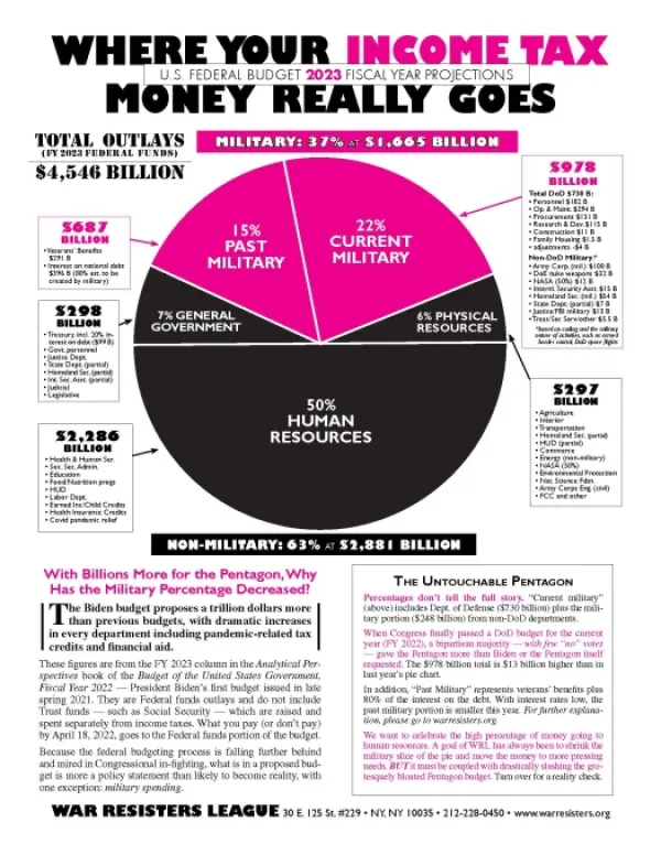 Chart of where tax money goes