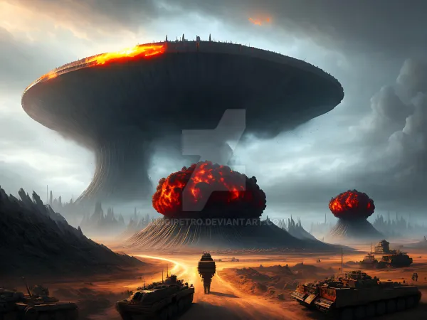 Nuclear War:  CC image.  credit Luigi Petro at Deviant Art.  