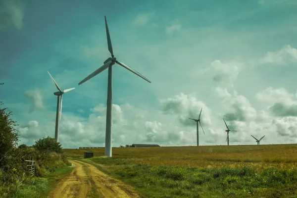 windmills out in a field
