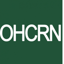 Dark green background and letters OHCRN