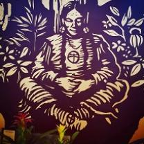 A person sitting in meditation