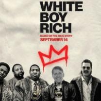 Movie poster from White Boy Rick with a photo of mostly black gangsters and a young white boy with an older man's white face superimposed on top of his (Richard Cordray's face) and the words White Boy Rick with the k turned into an H to say White Boy Rich