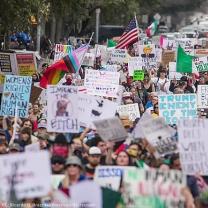 Huge protest march