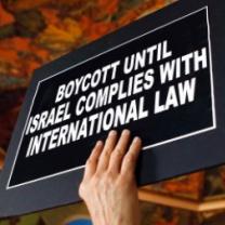 Person holding sign