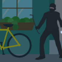 Man stealing a bike