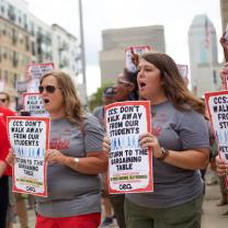 Teachers protesting