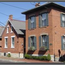 Old brick historic buildings