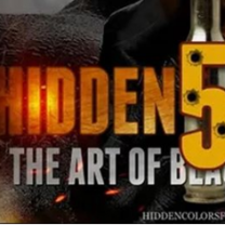 Large orange words against black: Hidden 5 The Art of...