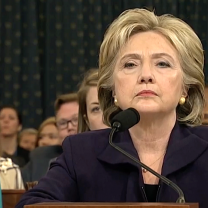 Hillary Clinton looking angry at Congressional hearing