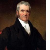 Painting of an older man with long gray hair and sideburns wearing a high white ascot under a black jacket