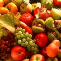 A huge pile of colorful fruit