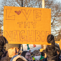 Love thy neighbor sign