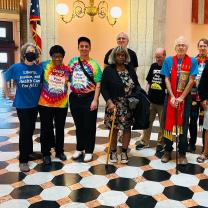 People posing in Capitol Rotunda