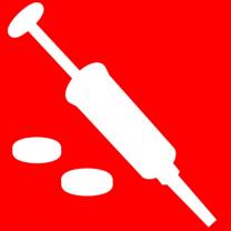 Syringe and pills
