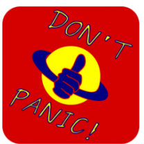 Sign saying Don't Panic