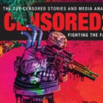 The word Censored and a military man in a helmet pointing a crazy looking machine gun