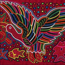 Artistic drawing of bird with different colored feathers