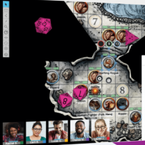 Screen showing an online game