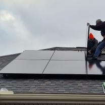 Solar panels on rooftop