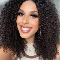 Woman with curly hair