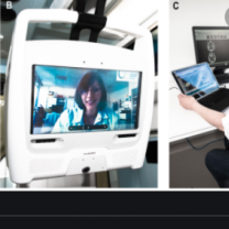 Doctor on computer screen