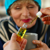 Someone using cannabis oil