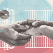 Two hands holding each other