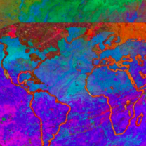 Colorful map of Earth