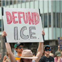 Defund ICE protest sign