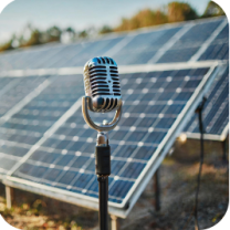 Solar panels and microphone