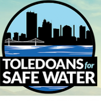 Skyline in a circle and the words Toledoans for Safe Water