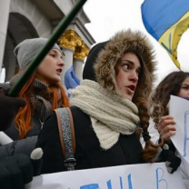 women protesting