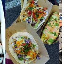 Taco-looking food with lots of vegetables