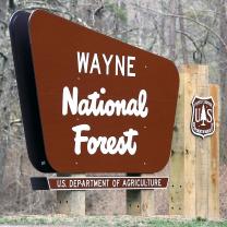 Welcome sign at Wayne National Forest