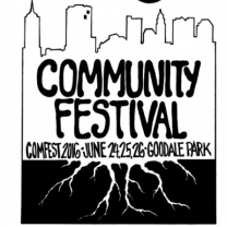 Comfest 2016 logo - a skyline with tree roots