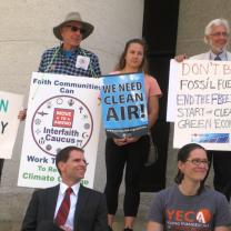 Before an  April 20 Climate Lobby Day organized by Ohio Interfaith Power and Light, faith communities gathered for a rally on the Statehouse steps to call for an end to the freeze on Ohio's green energy standards. 