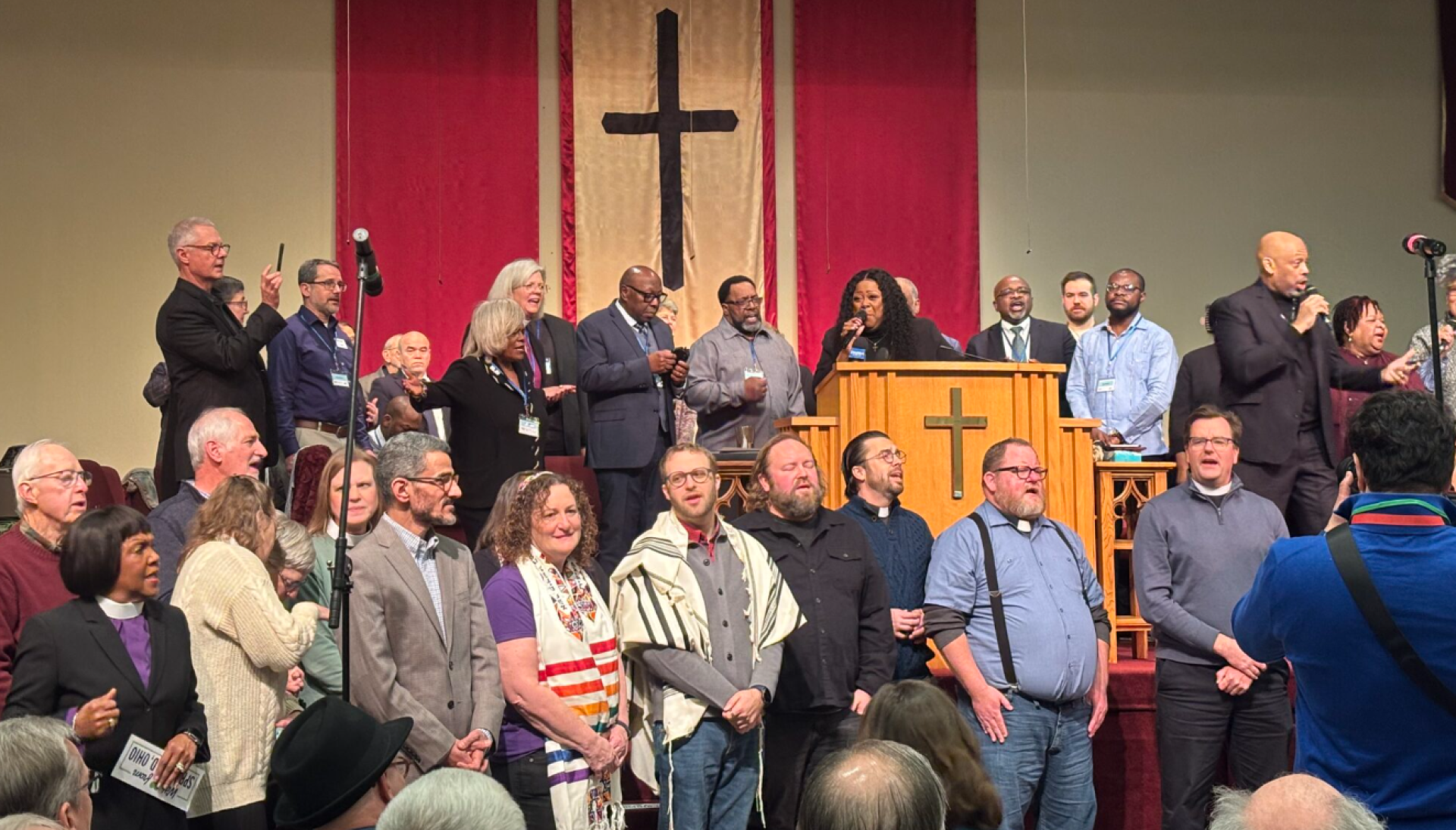 Clergy posing in a church