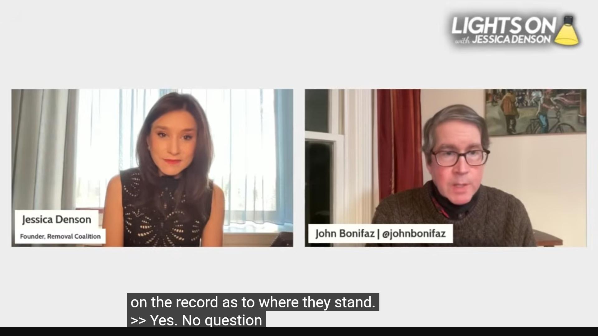 Jessica Denson with John Bonifaz video screenshot