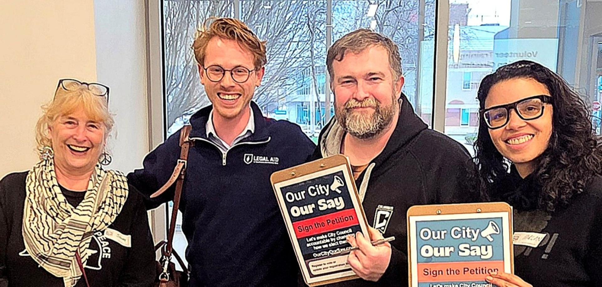 People posing and smiling