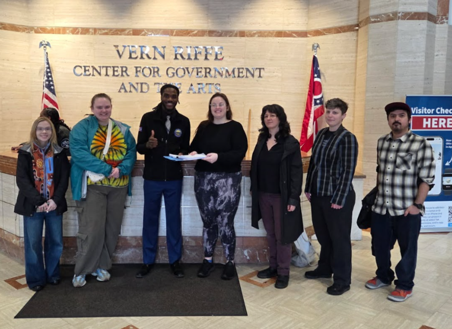 Protesters at Vern Riffe Center