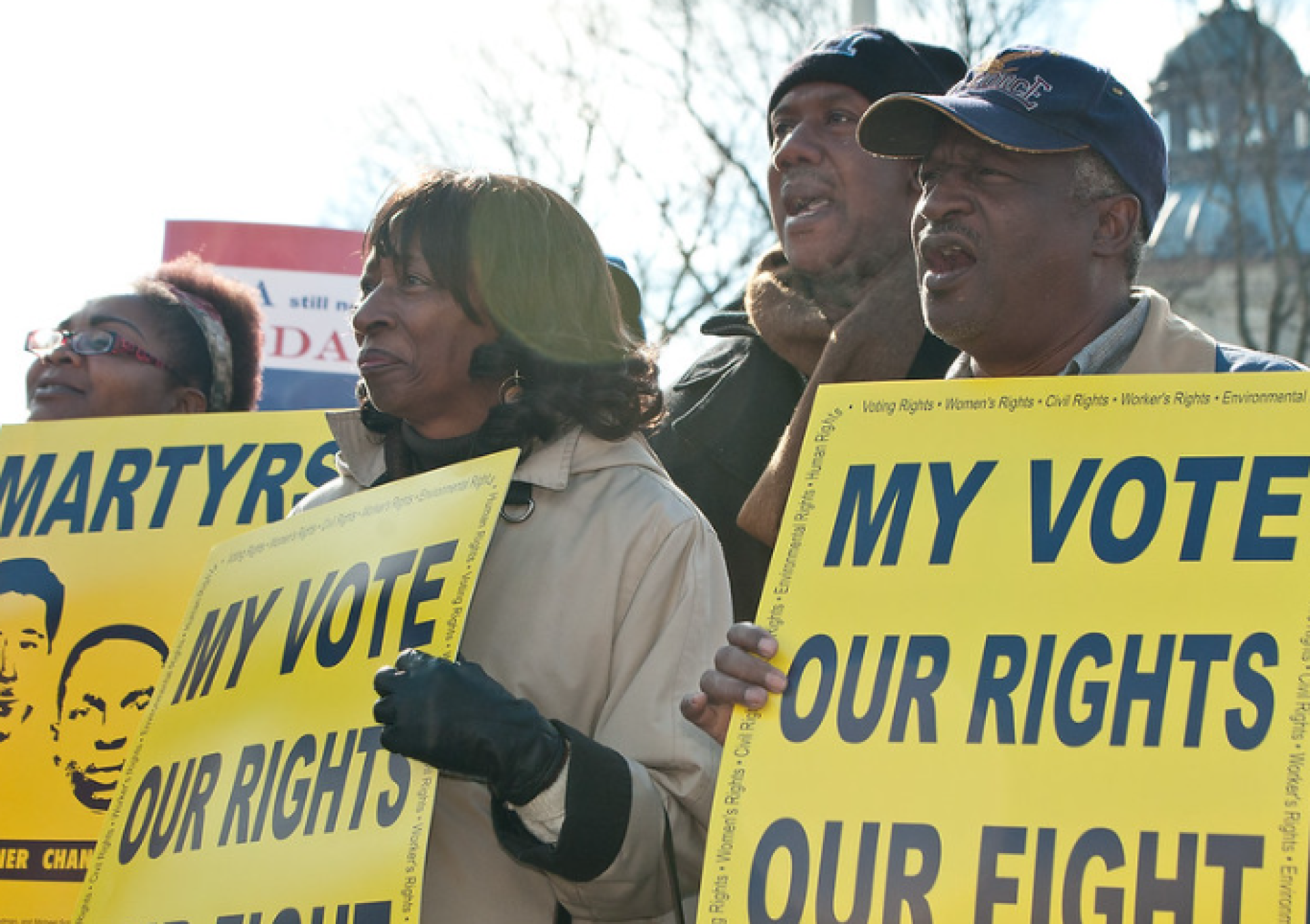People protesting for voting rights