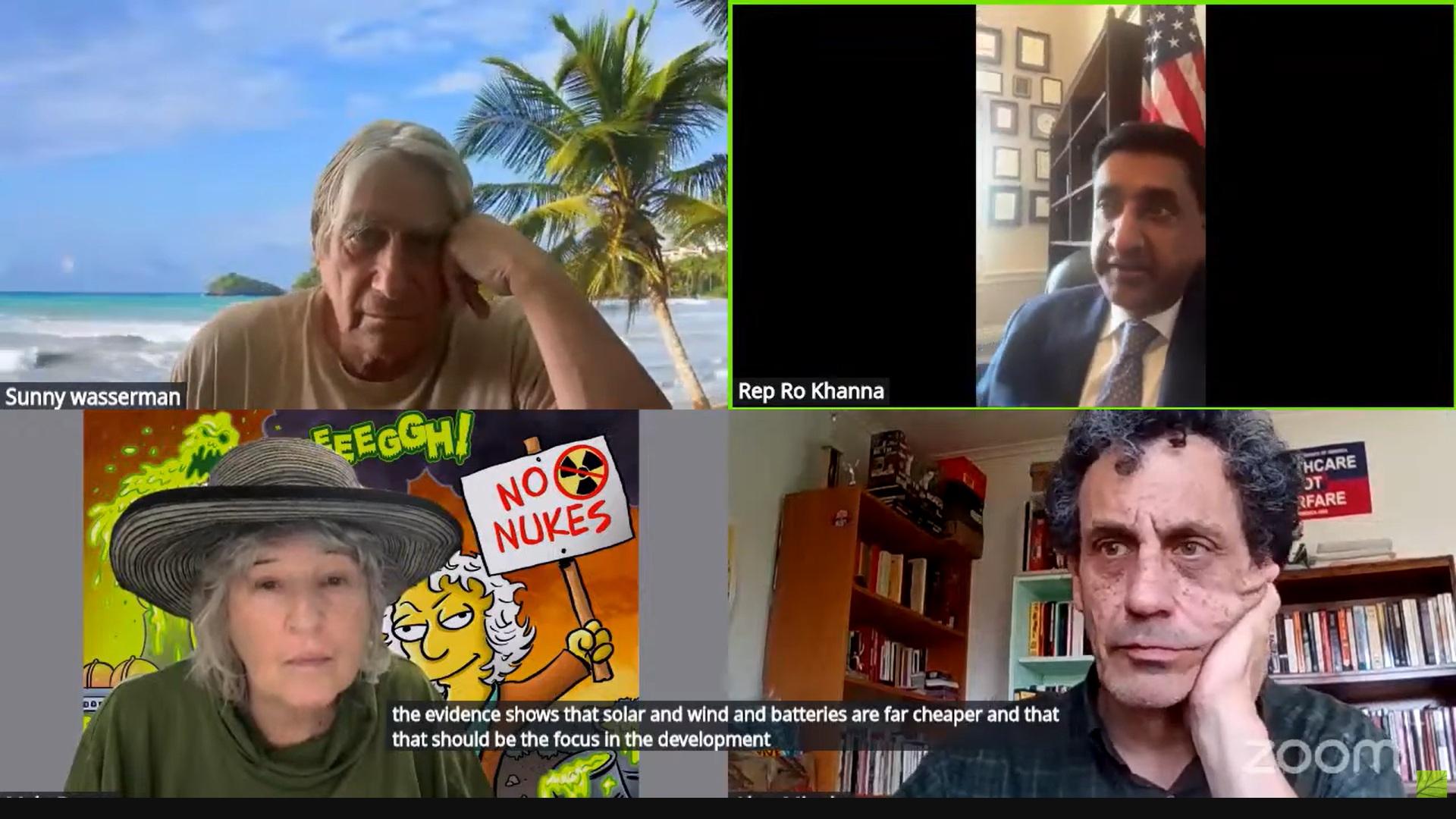 Zoom Capture HArvey, Ro Khanna, Myla, Alan