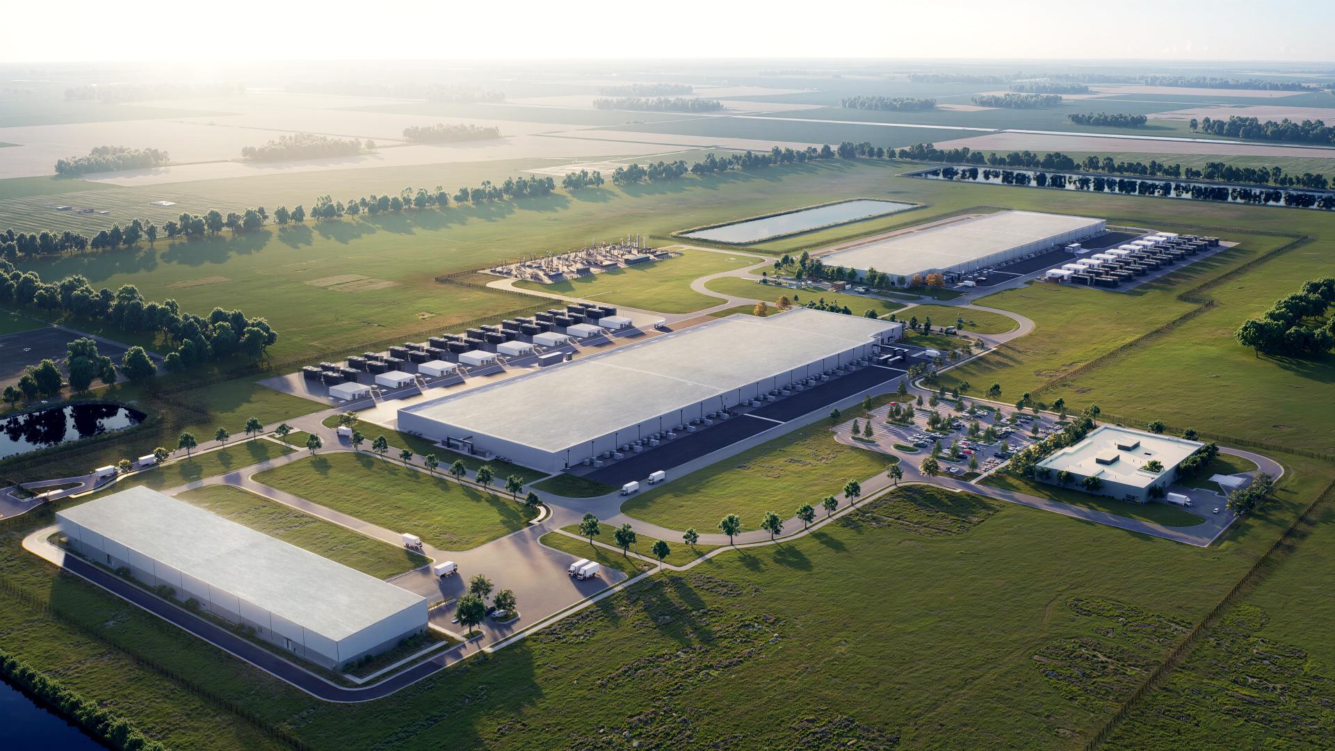 Birds eye view of data center
