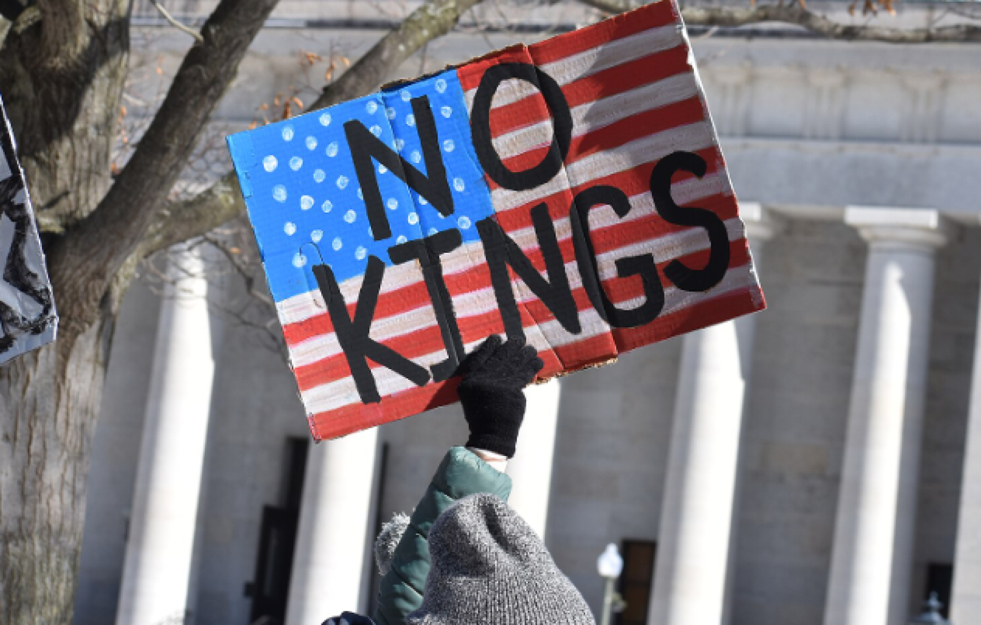 No Kings sign