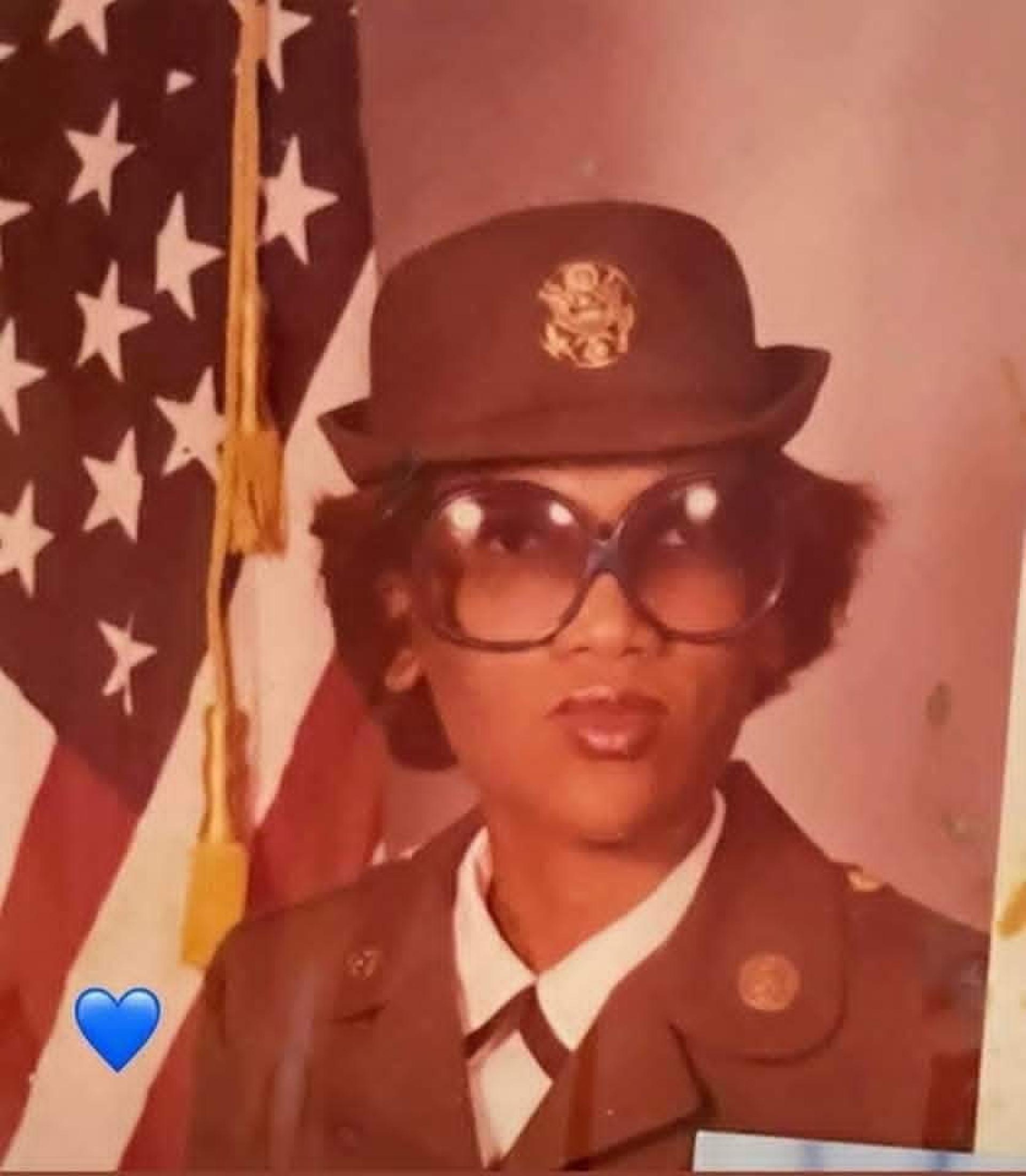 Black woman in military uniform