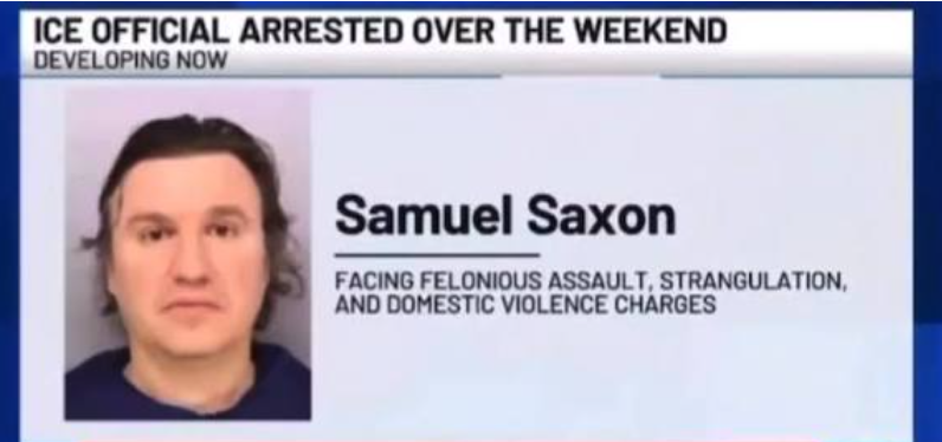 White man's face and info about his crimes