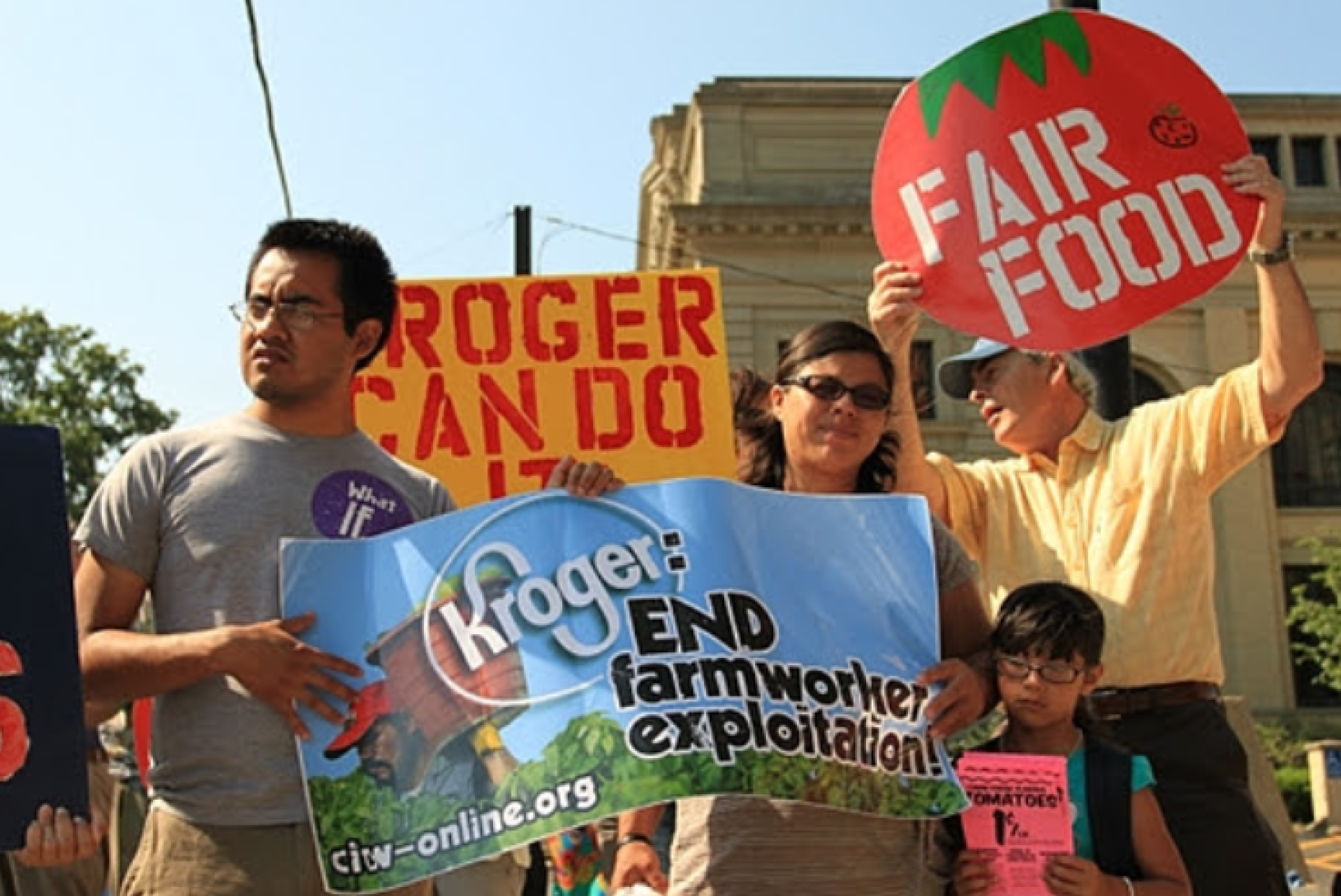 People protesting Korger